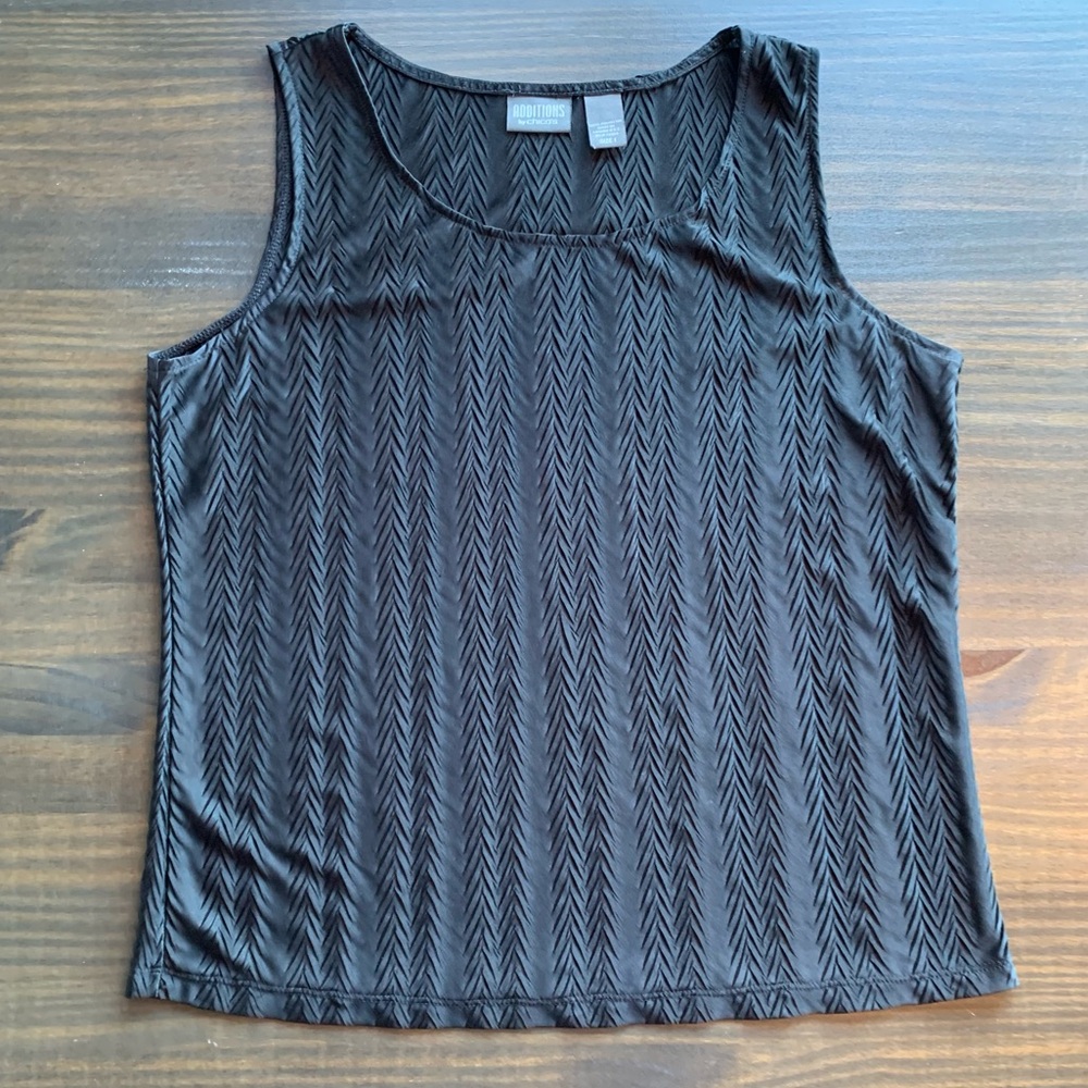 Additions By Chicos Soft Black Tribal Tank